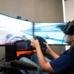 the professional gamer playing online car racing